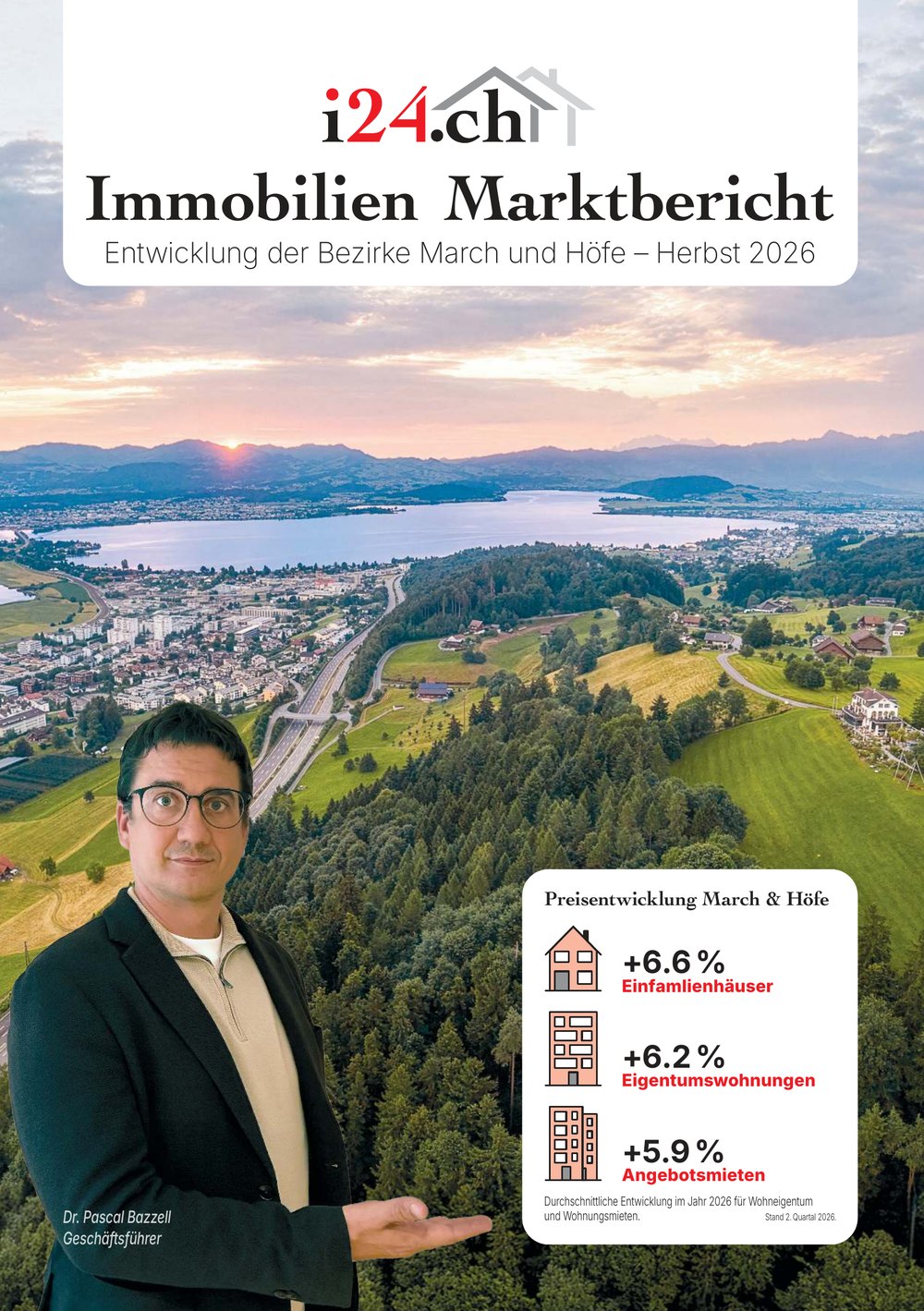 Titelseite des Immobilien Marktberichts March und Höfe 2. Quartal 2026