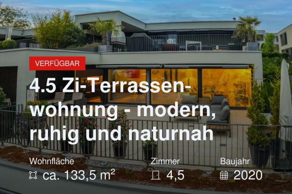 Neu im Angebot: 4.5 Zi-Terrassenwohnung – modern, ruhig und naturnah